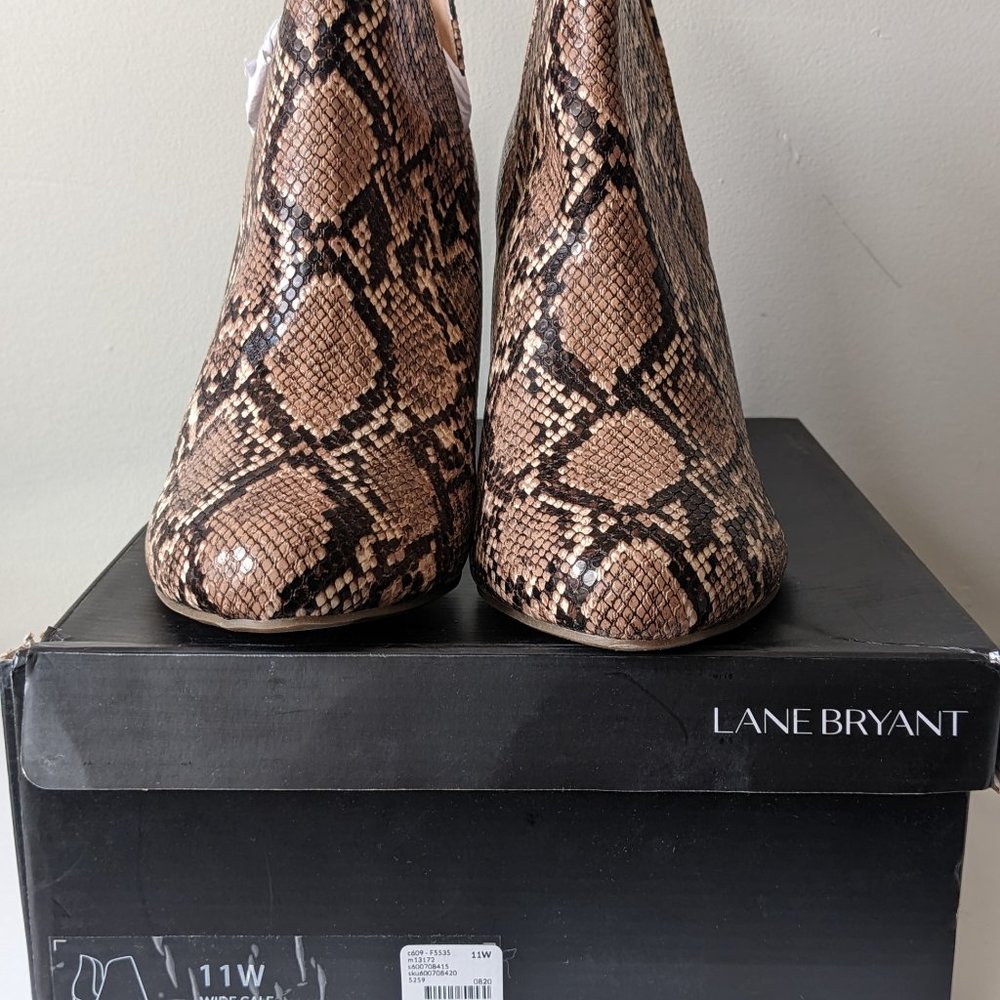 Lane Bryant Dream Cloud Cutout High Heel Bootie - Snakeskin - 11W - Picture 2 of 15